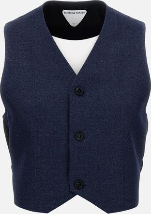 Bottega Veneta Dark Blue V-neck Gilet