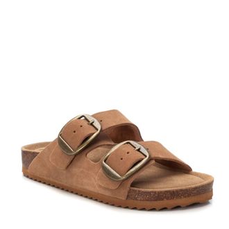 Xti Womens Suede Double Strap Buckle Sandals By XTI