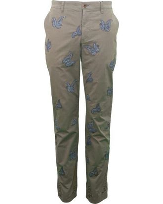 Lords of Harlech Charles Stretch Twill Flat Front Pant in Paisley Moss at Nordstrom, Size 32 X 32
