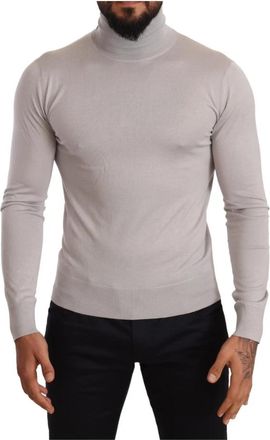 Dolce & Gabbana Cashmere Turtleneck Pullover - Heren - Cashmere truien - Grijs - S - Truien & Vesten