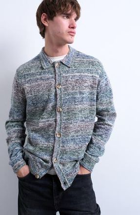 Topman Space Dye Polo Cardigan in Green Multi at Nordstrom Rack, Size Xx-Large
