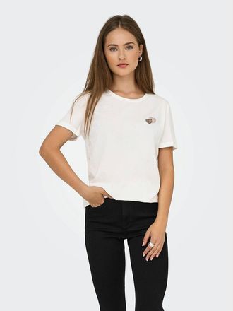 Only T-shirt met ronde hals en korte mouwen