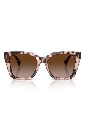 Ralph Lauren 53mm Square Sunglasses in Pink Havana /Gradient Brown at Nordstrom