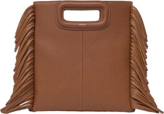 Maje Grained leather M bag in Cognac Brown at Nordstrom, Size Medium