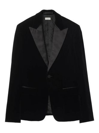 Burberry peaked lapels velvet tuxedo jacket - men - Velvet/Recycled Viscose/Silk/Viscose - 54 - Black