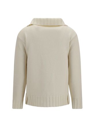 Ella Womens Ribbed Neck Sweater Panna Kashmir-Capra Hircus Kashmir/capra