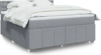 vidaXL Vidaxl - Cama Box Spring Con Colch&oacute;n Tela Gris Claro 180x200 Cm