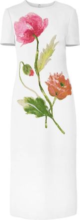 Carolina Herrera Midi-jurk met print - Wit