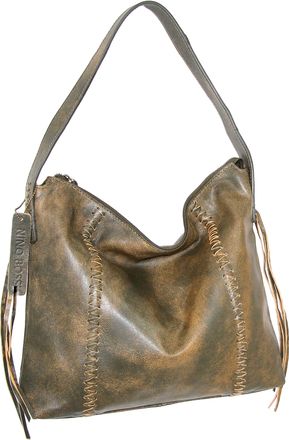 Nino Bossi Aviator Leather Shoulder Bag in Green