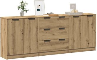 vidaXL Vidaxl - Aparadores 3 Uds Madera Ingenier&iacute;a Roble Artisian 60x30x70 Cm