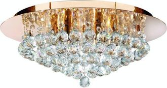 Searchlight Searchlight - Hanna - 6 luces de techo semi empotradas en dorado claro con cristales, G9