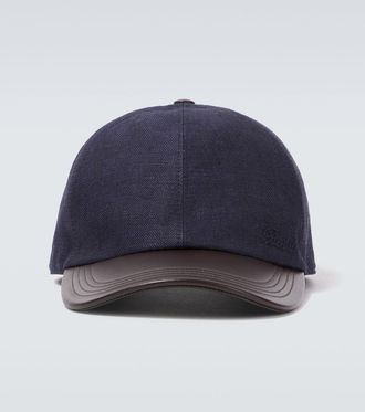 Berluti Leather-trimmed linen baseball cap