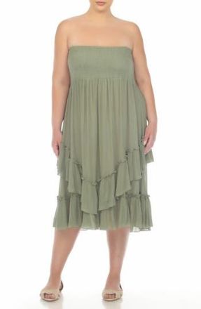 Boho Me Smocked Bandeau Convertible Dress & Skirt in Olive at Nordstrom Rack, Size 0/1X