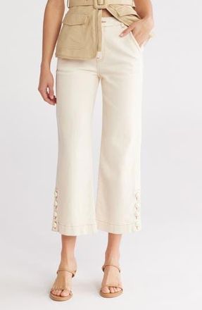 SIMKHAI Hyra Vent Crop Jeans in Ecru at Nordstrom Rack, Size 28