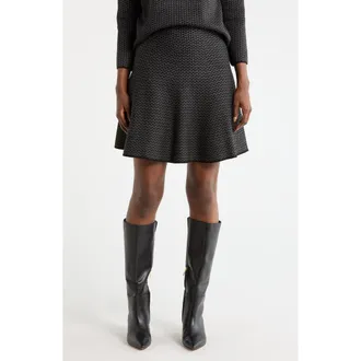 Max Studio Mini Sweater Skirt in Blackchar Mirrored Tri at Nordstrom Rack, Size X-Small