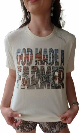 Bella + Canvas God Made A Farmer Graphic Tee In White