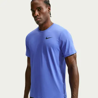 Nike Mens Nike Pro Dri-FIT Short-Sleeve Top in Blue | CZ1181-411