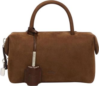 Max Mara Holdallssued Chocolate Bag