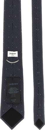 Saint Laurent Polka Dot Silk Necktie - Navy