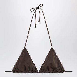 Jacquemus Triangle bikini top in brown