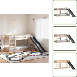 vidaXL The Living Store Letto a Castello Scivolo e Scala 90x200 cm Legno Massello Pino - Scivolo per bambini