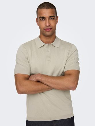 Only & Sons Poloshirt ONLY & SONS ONSWYLER LIFE REG 14 SS POLO KNIT NOOS, Herren, Gr. XXL, silber (silber lining), Strick, Obermaterial: 78% Viskose, 22% Polyeste