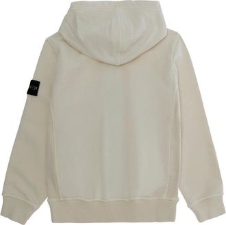 Stone Island Boys Hoodie Sweater White Cotton Hoods & Sweatshirts