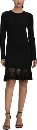 Reiss Teagan Knit Sheer Pleat Mini Dress