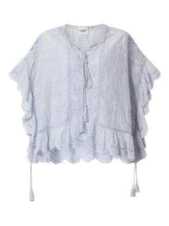 Isabel Marant Payton top met ruches - Blauw
