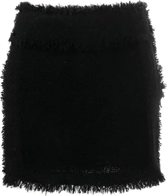 Alberta Ferretti tweed-design mini skirt - women - Silk/Polyamide/Virgin Wool - 44 - Black