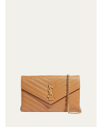 Saint Laurent Logo Quilted Leather Shoulder Bag