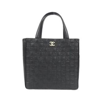 Chanel Pre-owned Handbags, female, Black, Size: ONE SIZE Pre-owned Icon Line Lambskin Shoulder Bag