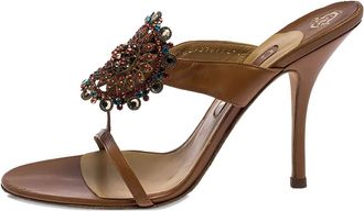 Gina Sandali con decorazione 110mm - Marrone