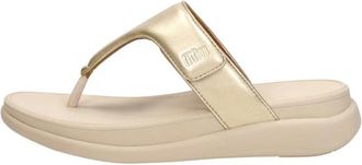 FitFlop F-Mode Go Verstelbare Flatform Sandalen - Dames - Slippers - Geel - 39 EU - Leer - Schoenen
