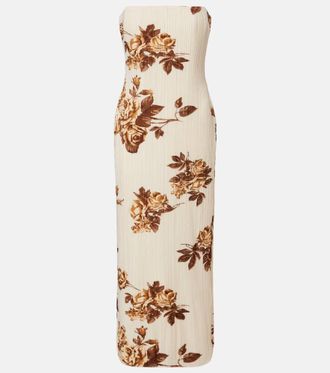Magda Butrym Floral ribbed-knit maxi dress