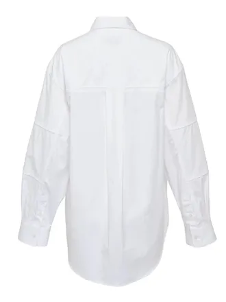 Msgm Logo-Embroidered Cotton Shirt - White