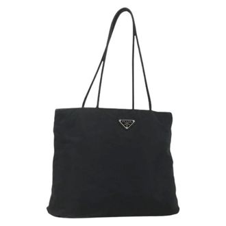 Prada Pre-owned Tote Bags, female, Black, Size: ONE SIZE Pre-owned Nylon Tote Bag