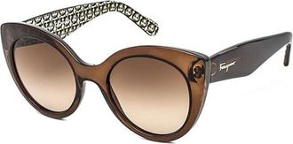 Ferragamo SF964S210 Gradient Lens Cat-Eye Sunglasses - Brown