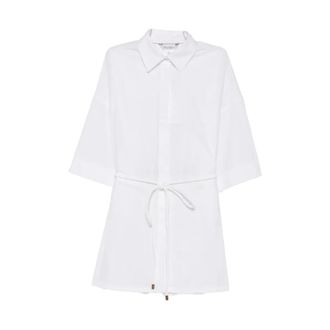 Max Mara Camisa con cord&oacute;n ajustable en la parte delantera - Blouses & Shirts - Mujer - Blanco - 2XS