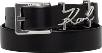 Karl Lagerfeld Pasek - Dames - Riemen - Zwart - 85 CM - Leer - Accessoires