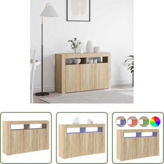vidaXL Credenza LED RGB - Credenza Rovere Sonoma 116 x 30 x 75 cm Legno multistrato
