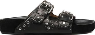 Isabel Marant Zwarte Lennyo Sandalen met Stud Detailing - Dames - Sandalen - Zwart - 37 EU - Leer - Schoenen
