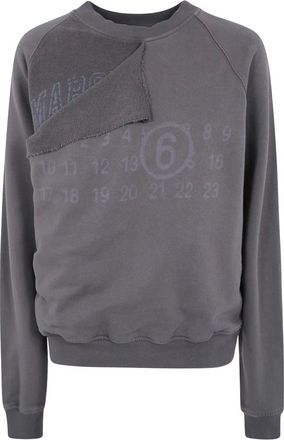 Maison Margiela Sudadera Redonda Oversize - Sweatshirts & Hoodies - Mujer - Gris - XS