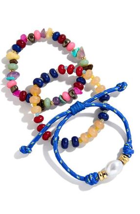 BaubleBar On the Bright Side Set of 3 Assorted Bracelets in Blue Multi at Nordstrom