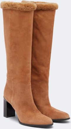 Jimmy Choo London Stivali Bibi in suede con shearling