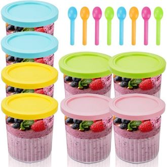 OEM Recipientes De Almacenamiento Compatibles Con Ninja Creami Deluxe, 8 Unidades, 680 Ml, Sin Bpa, Aptos Para Lavavajillas - Ulisem