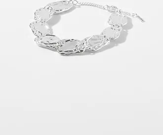Pilgrim Womens Large hammered-link bracelet
