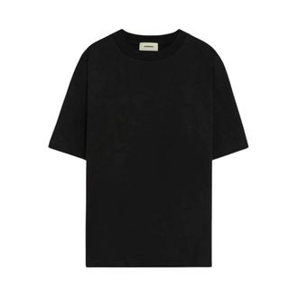 A Paper Kid Tops, Heren, Zwart, XL, Katoen, T-shirt met logo-opdruk