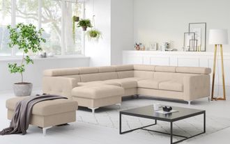 Cotta Wohnlandschaft »Sammy U-Form« mit Kopfteilverstellung, wahlweise mit Bettfunktion & Bettkasten