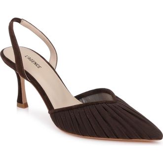 L'agence Bowery Pointed Toe Slingback Pump in Chocolate at Nordstrom, Size 7.5